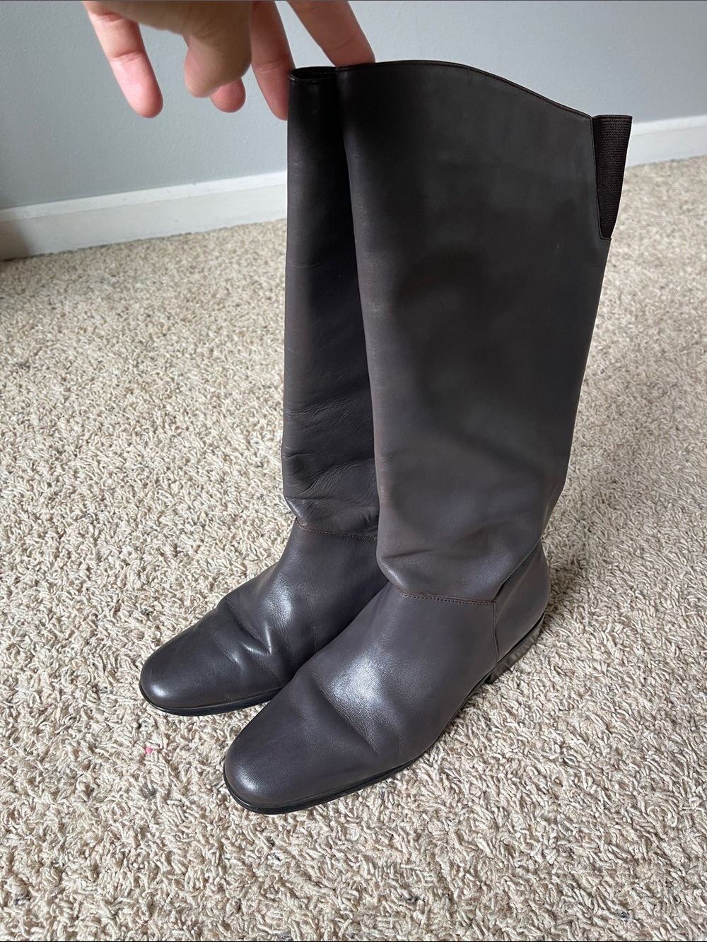 Vintage St John’s Bay Grey Brown Tall Riding Boots